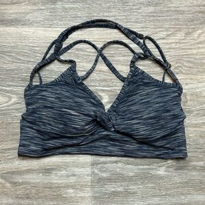 Strappy Gray Sports Bra